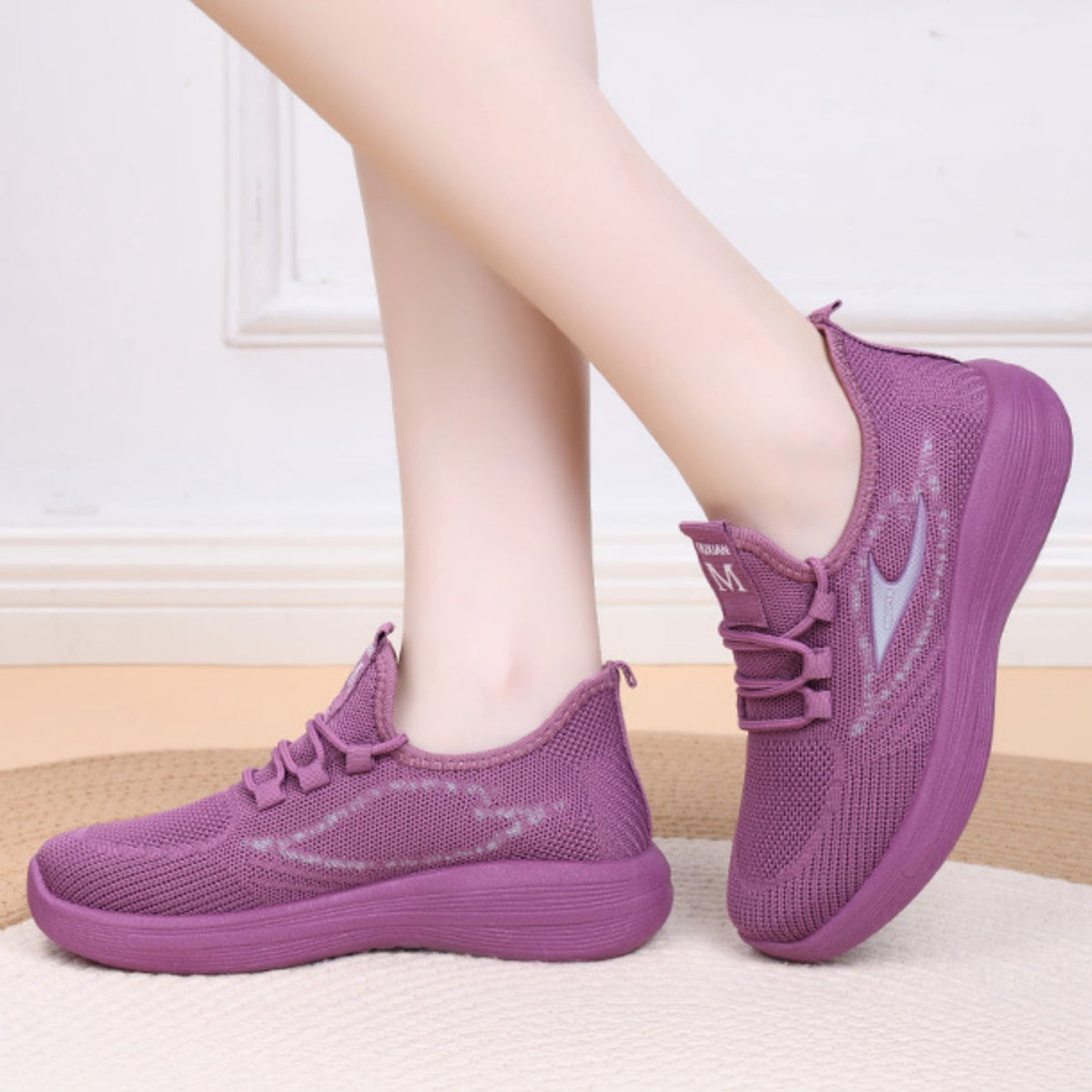 Domzle Women's Sneakers Breathable Lightweight Walking Shoes Running Shoes Non Slip Tennis Fashion Casual Sneakers Gray