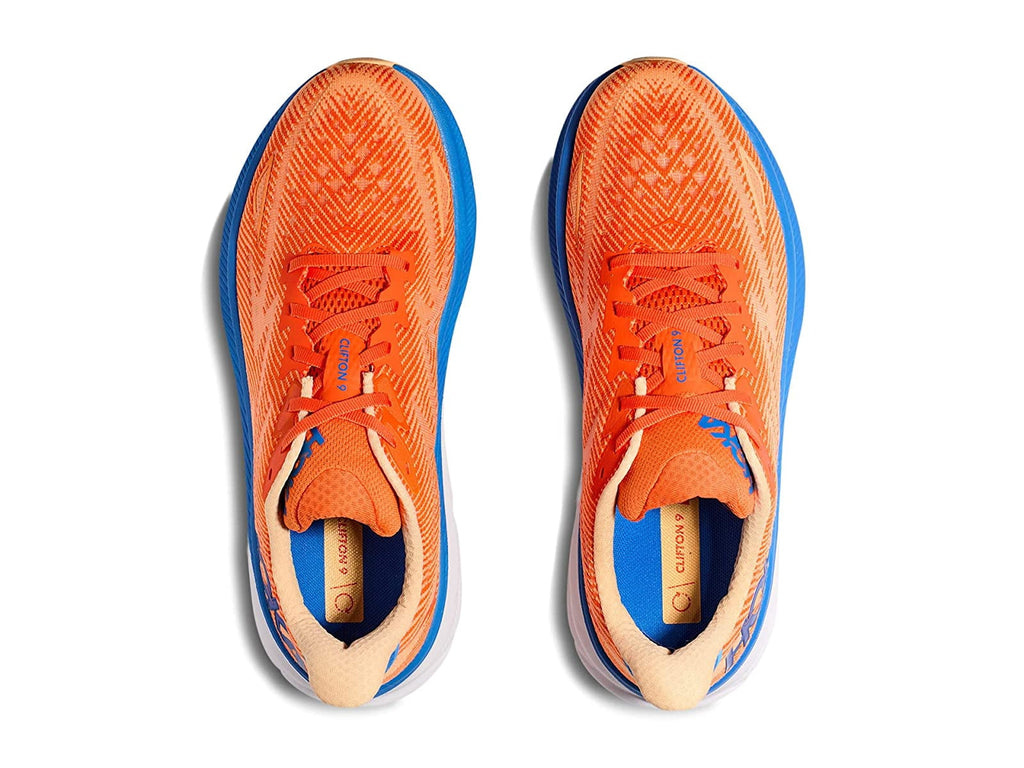 Hoka Men's Clifton 9 Running Shoes, Vibrant Orange/Impala, US 12.5 Medium