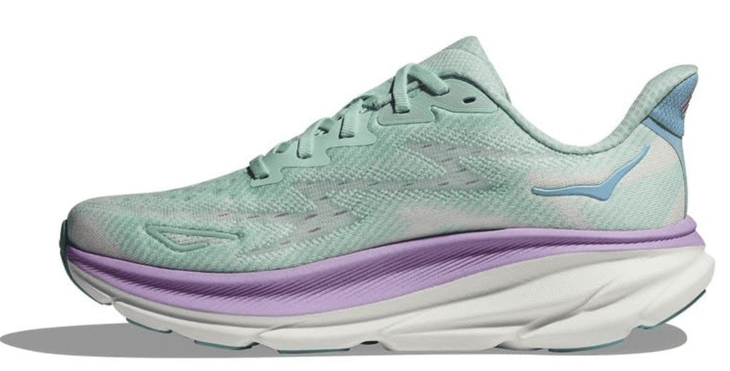 Hoka Women's Clifton 9 Sneaker, Sunlit Ocean/Lilac Mist, US 12 ( WIDE )