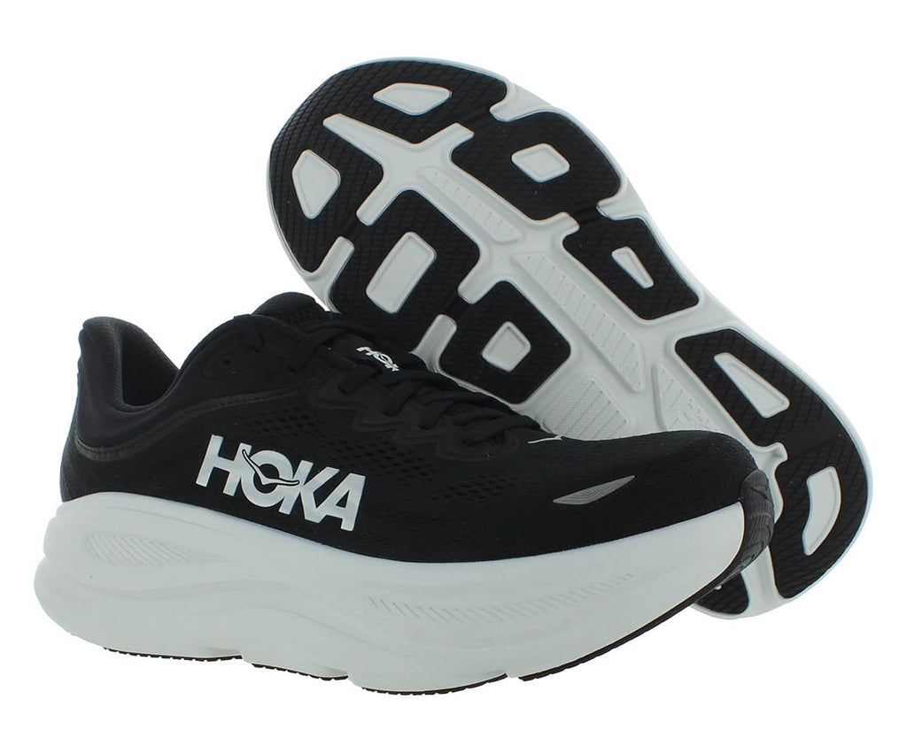 Hoka Bondi 9 Mens Running Shoe - Black/White - 9.5