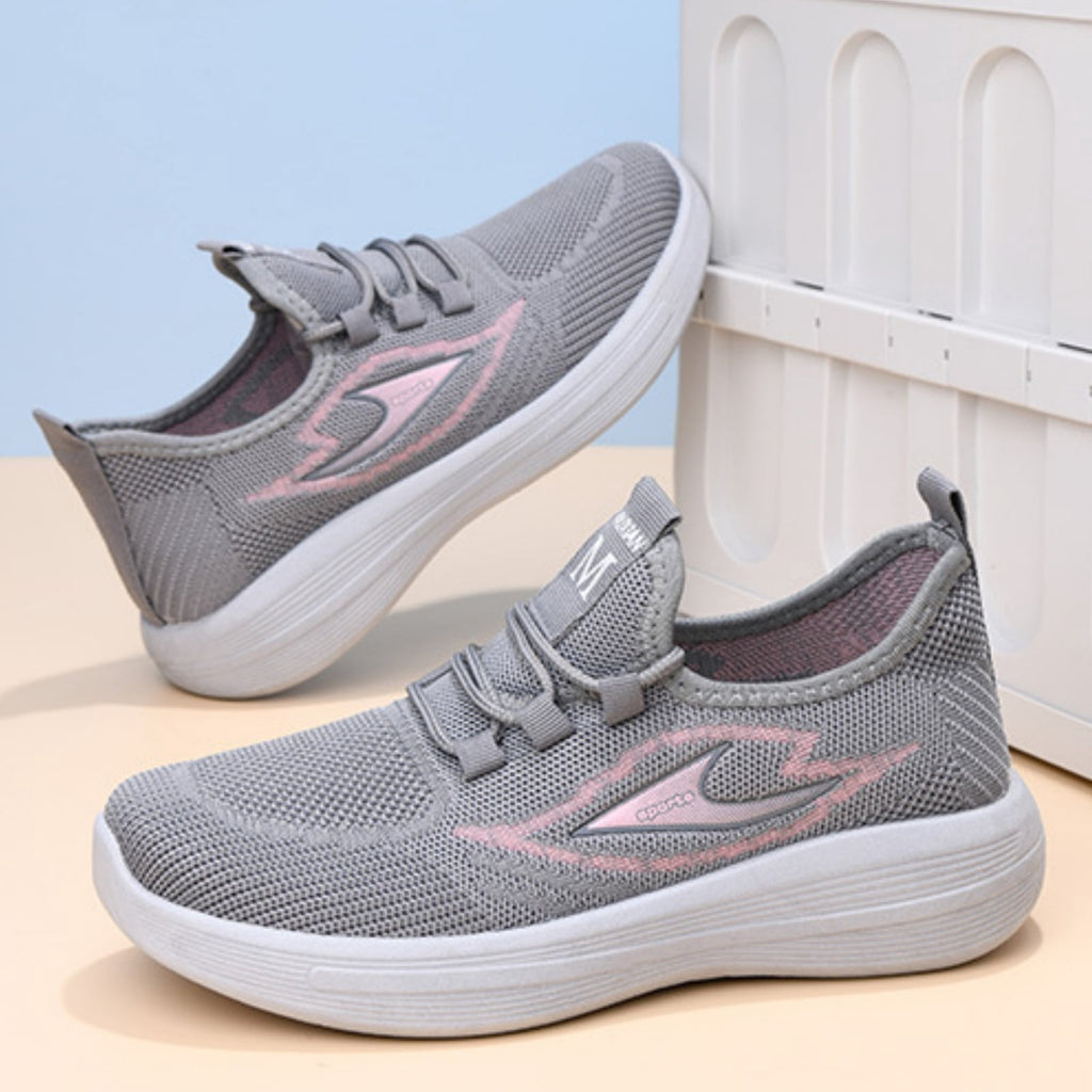 Domzle Women's Sneakers Breathable Lightweight Walking Shoes Running Shoes Non Slip Tennis Fashion Casual Sneakers Gray
