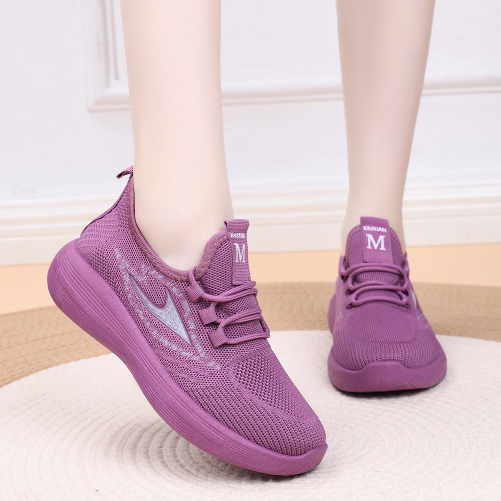 Domzle Women's Sneakers Breathable Lightweight Walking Shoes Running Shoes Non Slip Tennis Fashion Casual Sneakers Gray