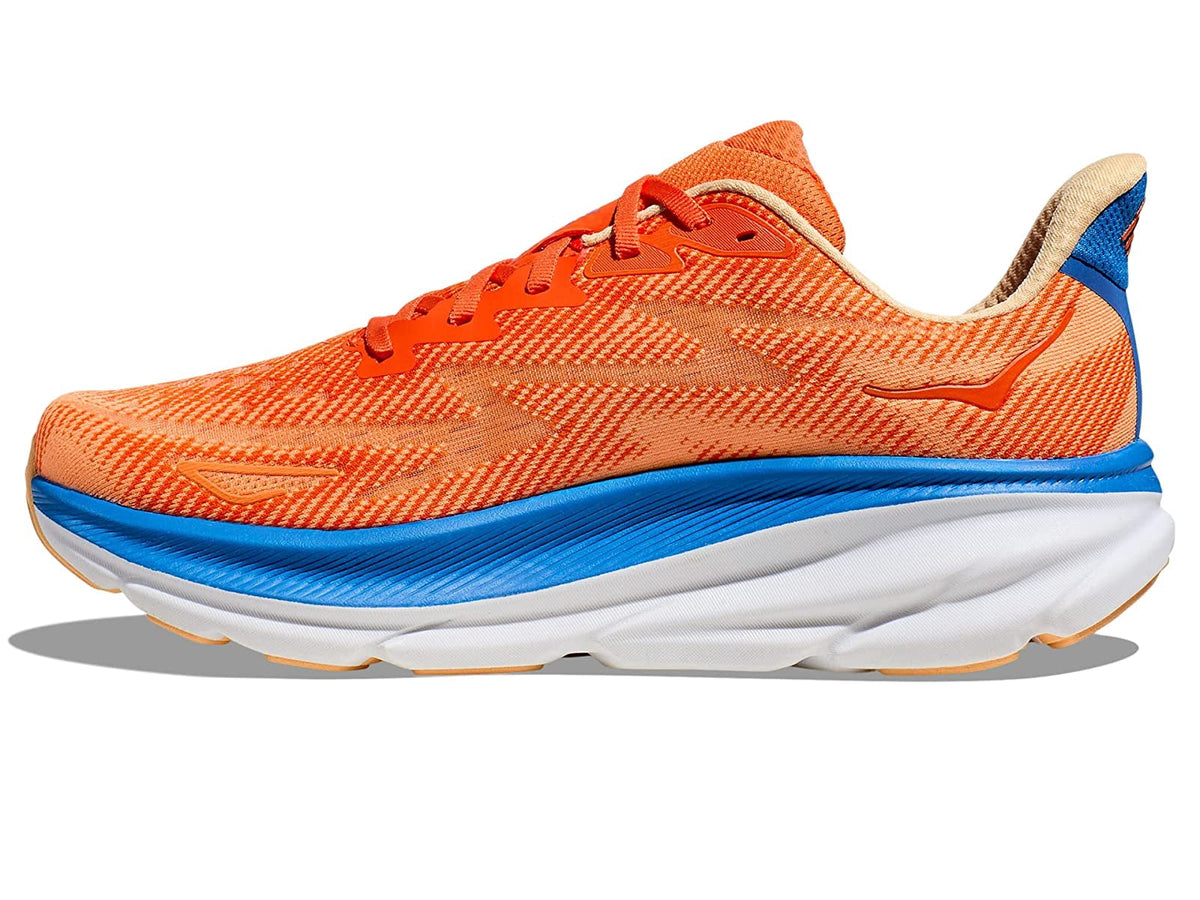 Hoka Men's Clifton 9 Running Shoes, Vibrant Orange/Impala, US 12.5 Medium