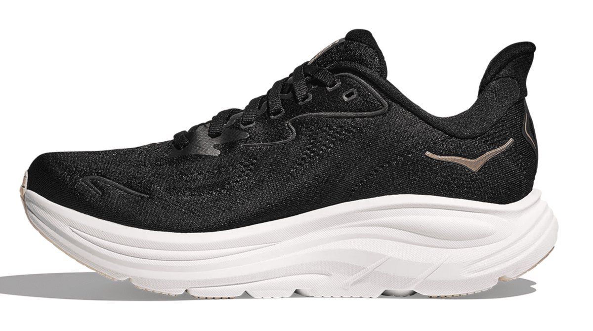 Hoka Women's Clifton 10 Every day shoes, Size 12 US ( Standard ), Black/Rose Gold