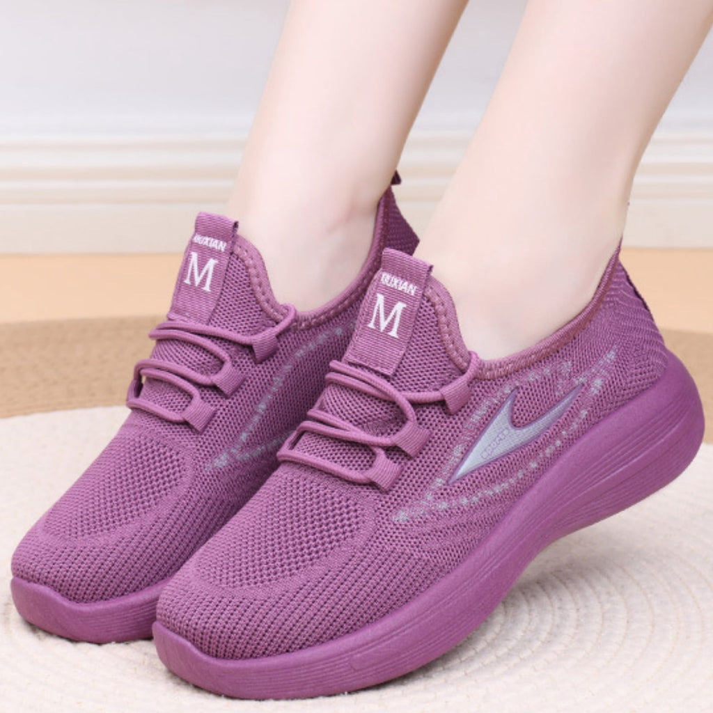 Domzle Women's Sneakers Breathable Lightweight Walking Shoes Running Shoes Non Slip Tennis Fashion Casual Sneakers Gray