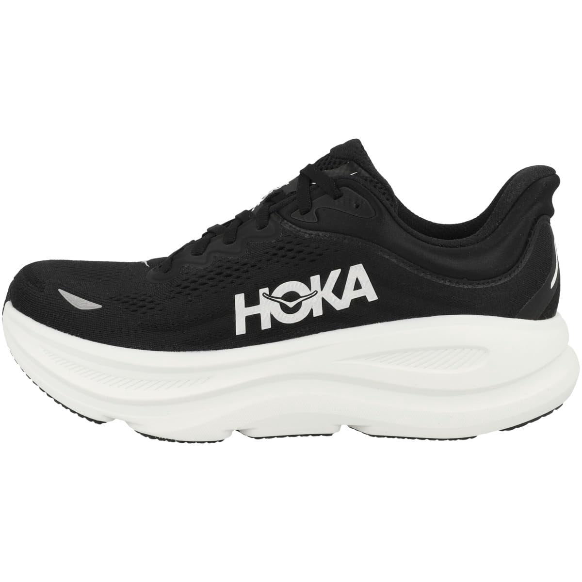 HOKA Bondi 9 Mens Shoes Size 10, Color: Black/White