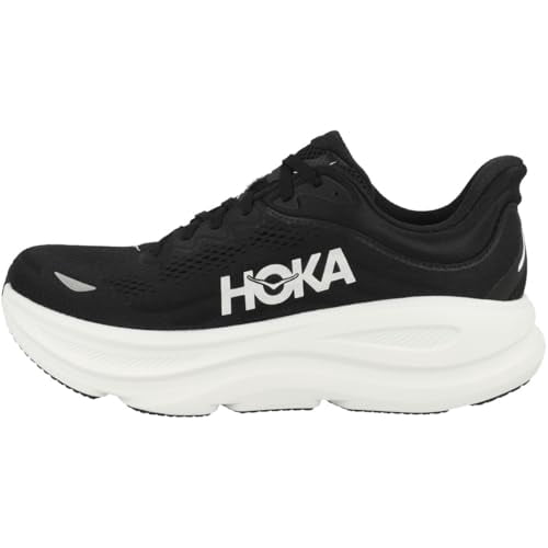 HOKA Bondi 9 Mens Shoes Size 10, Color: Black/White