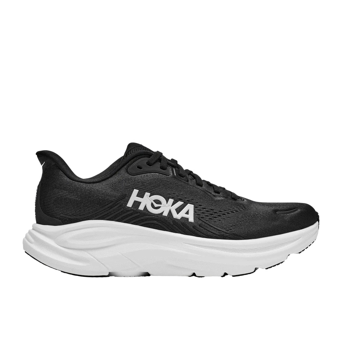 HOKA Clifton 11 Running Shoes, Black/White (Men's)