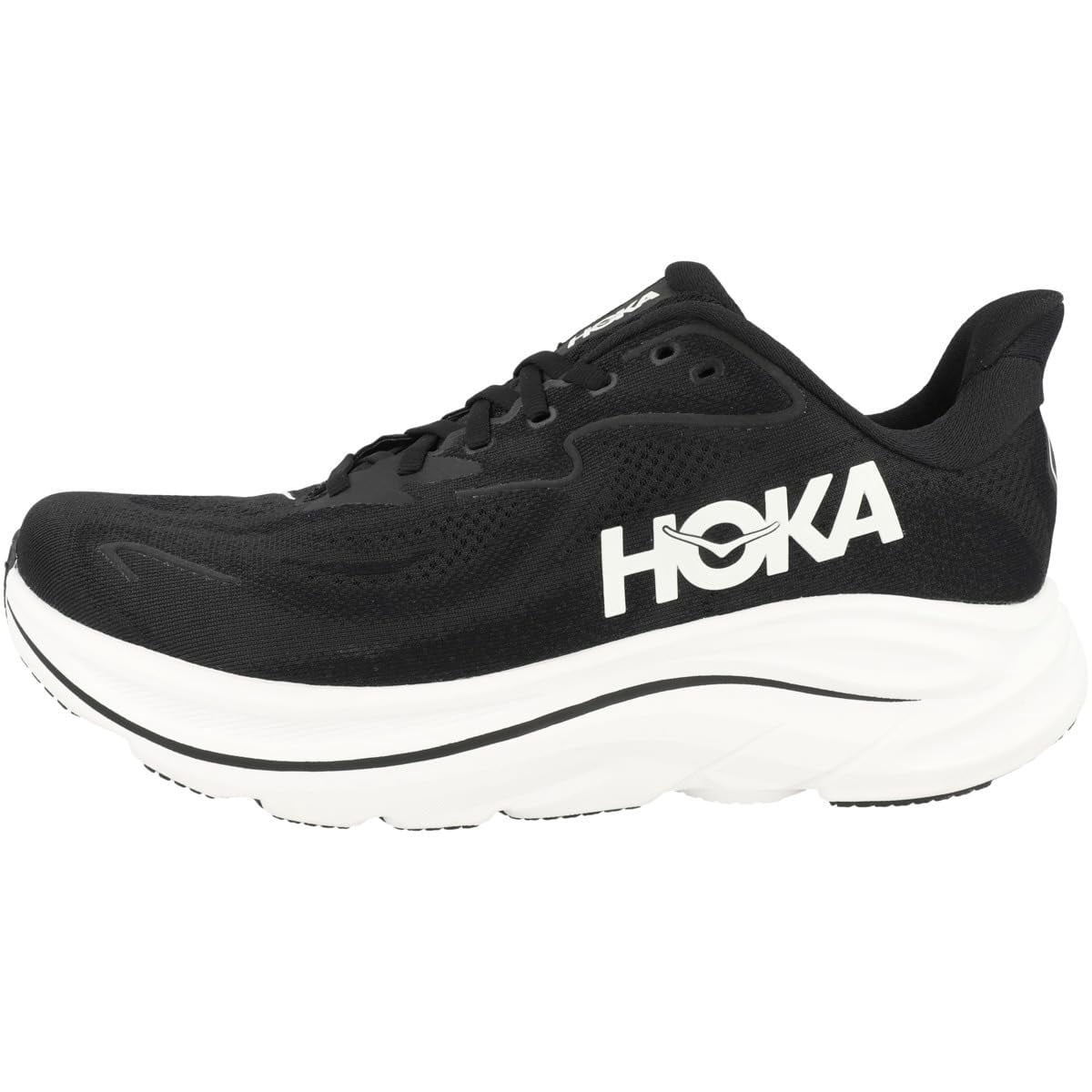 Hoka One Mens Clifton 10 Road Running Shoes - Black/White
