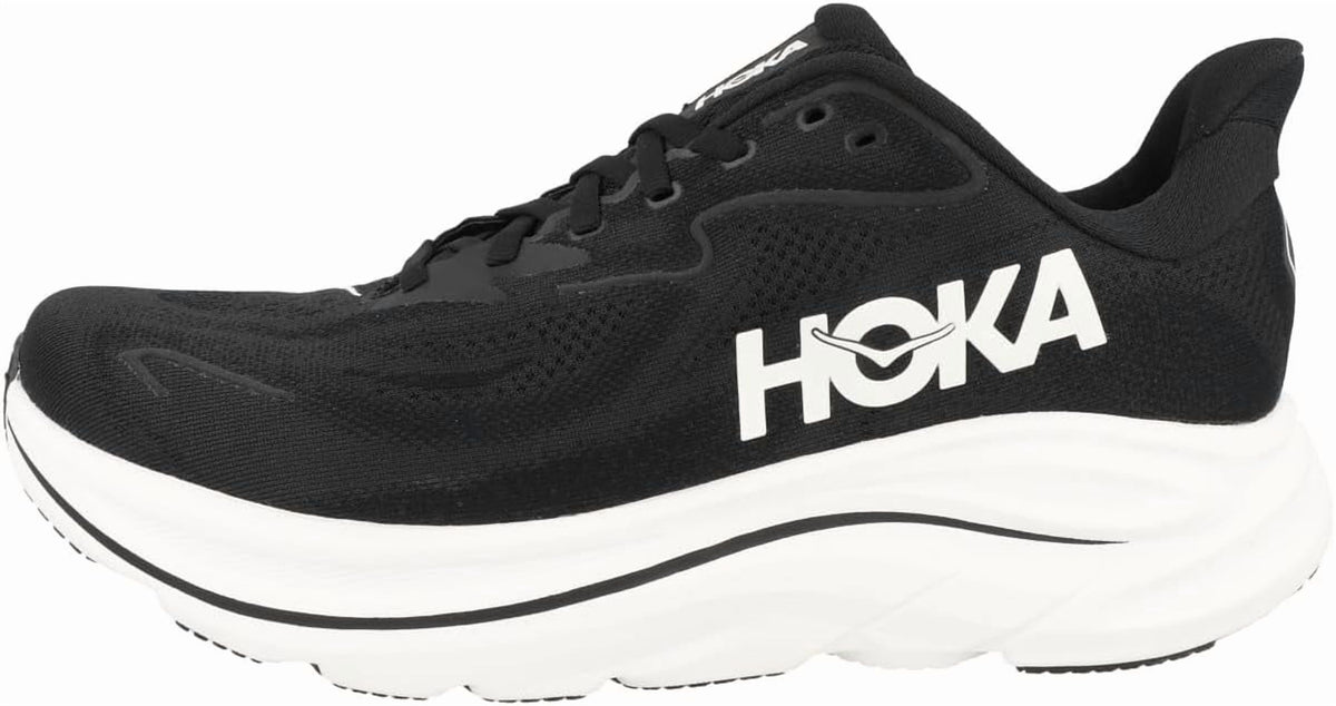 Hoka One Mens Clifton 10 Road Running Shoes - Black/White