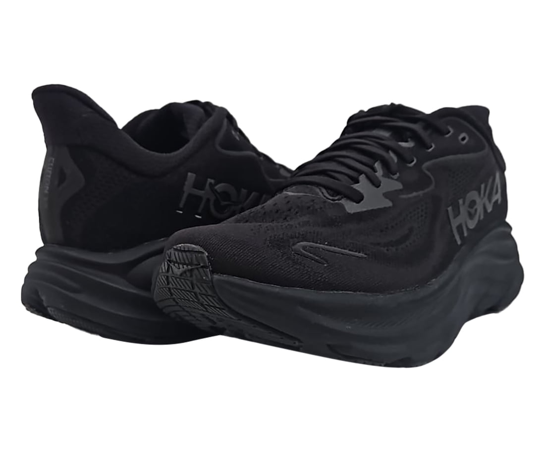 HOKA Clifton 10 Mens Shoes Size 8.5, Color: Black/Black