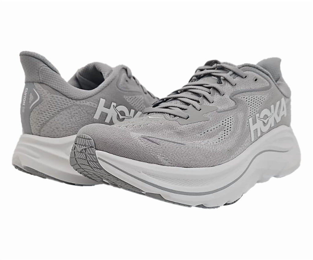 HOKA Clifton 10 Mens Shoes Size 9.5, Color: Stellar Grey/Stardust