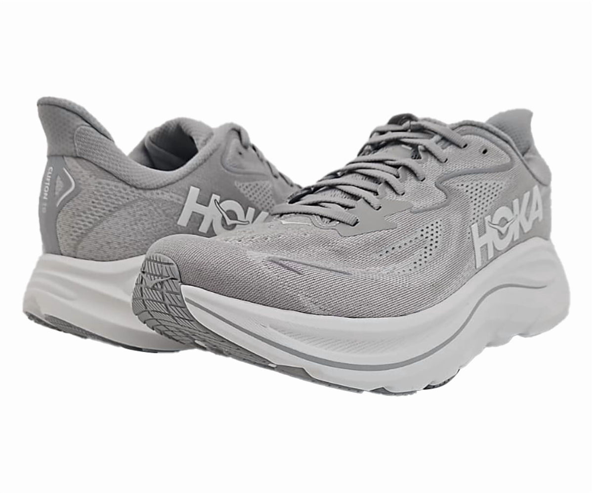 HOKA Clifton 10 Mens Shoes Size 9.5, Color: Stellar Grey/Stardust