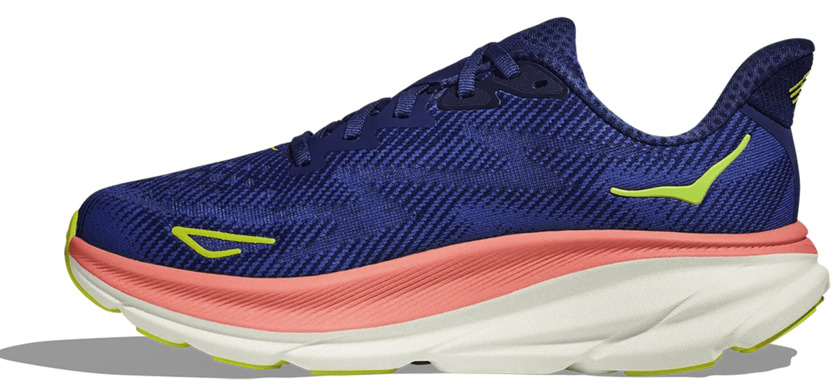 Hoka one Women's Clifton 9 Every day shoes, Size 12 US ( standard ), Evening Sky / Coral