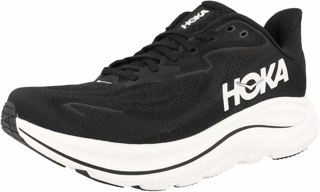 Hoka One Mens Clifton 10 Road Running Shoes - Black/White