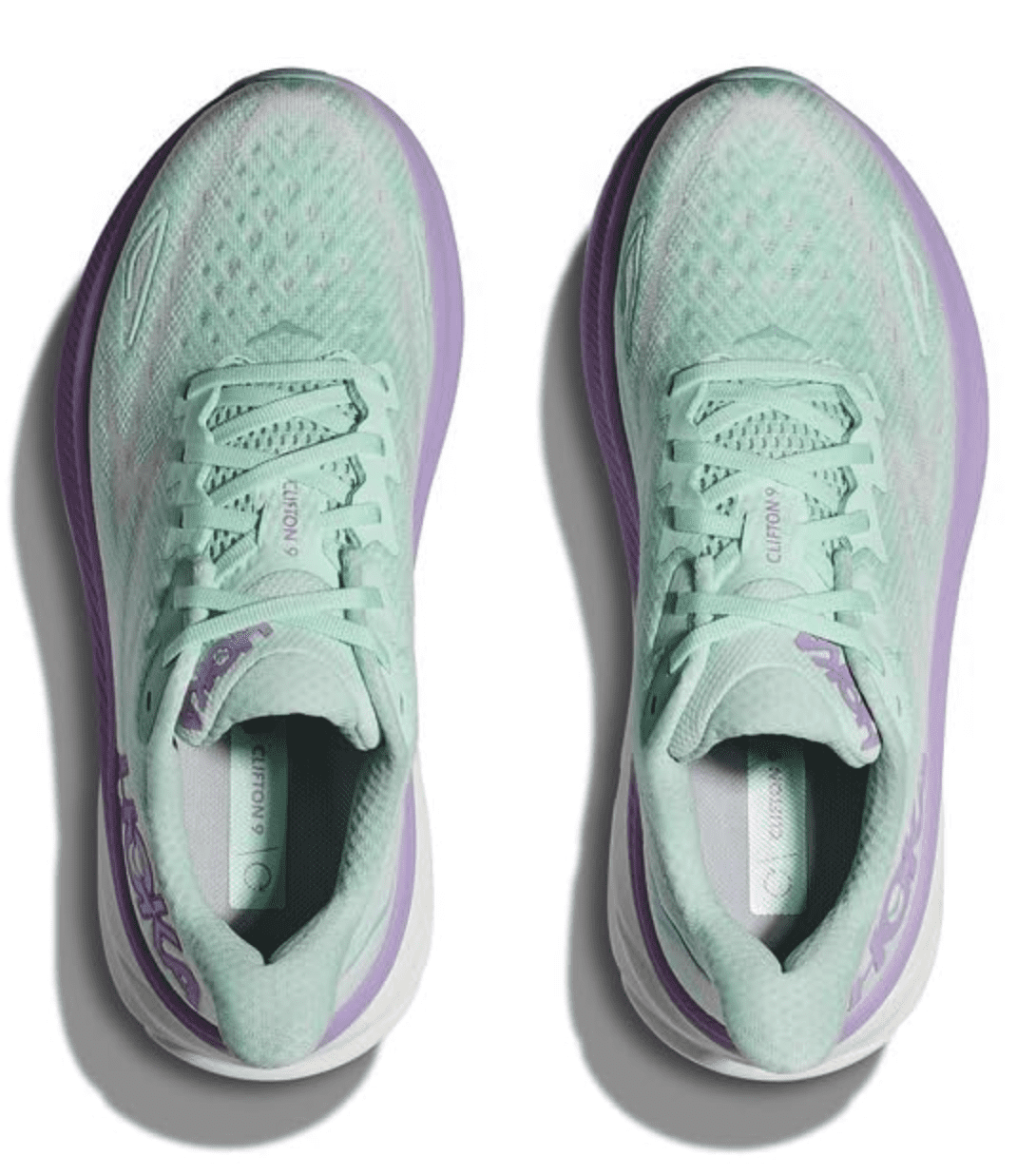 Hoka Women's Clifton 9 Sneaker, Sunlit Ocean/Lilac Mist, US 12 ( WIDE )