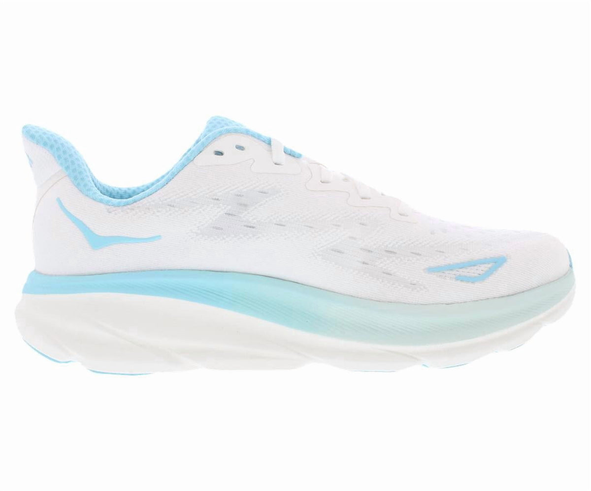 HOKA Clifton 9 Wide Womens Shoes Size 9, Color: Frost/Rose Gold